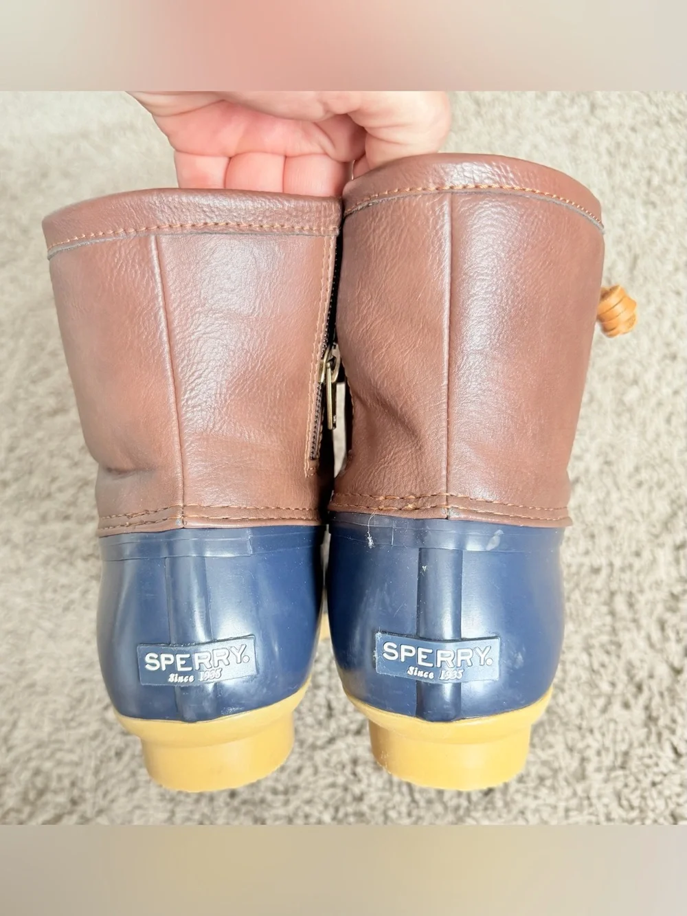 Sperry Saltwater Boots in Navy and Brown